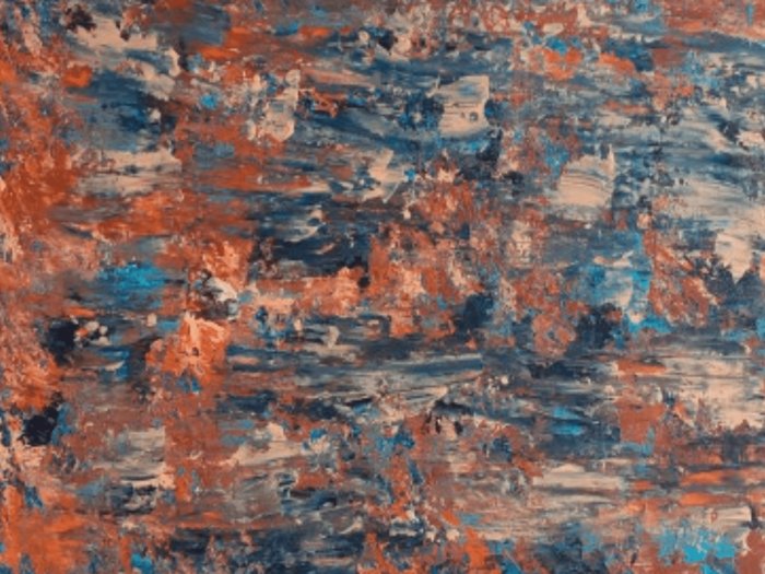 Gemalte Bilder mit Acryl Blautöne - Orangetöne