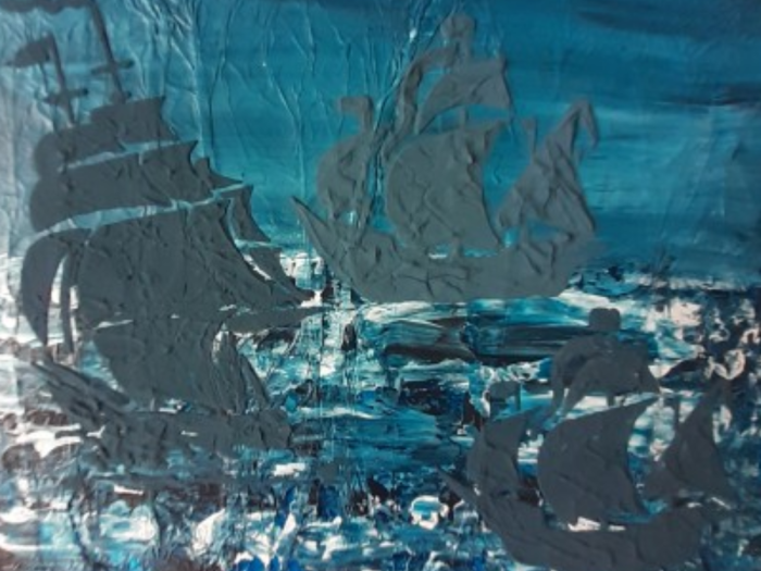 Maritime Geschenke - Bilder - Handgemalt - Strukturpaste