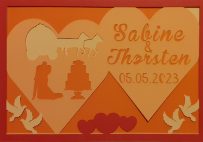 Personalisierte Geschenke Hochzeit - Handmade - 3D Bilder LED